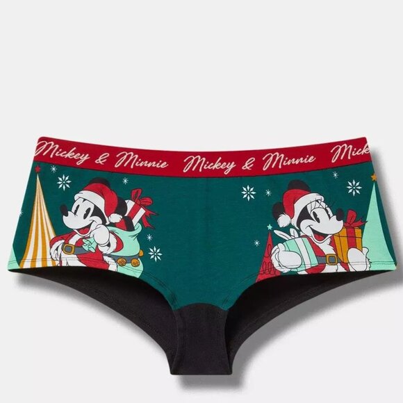 Torrid Boyshorts 1X - Mickey Minnie Mouse Panties Underwear Christmas Disney New - Picture 1 of 3